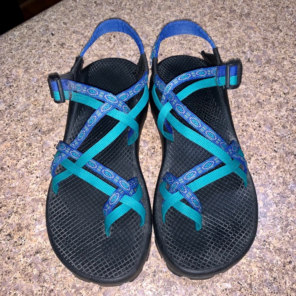 Chaco Toe Strap women’s 10 blue/green